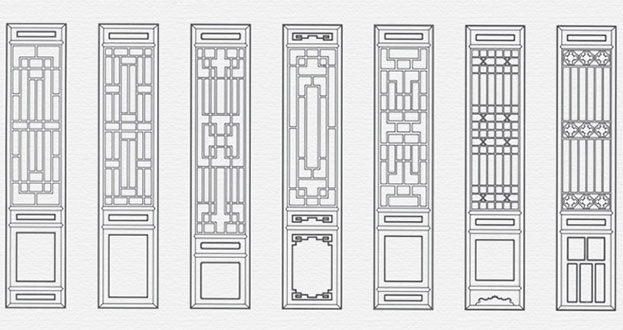 卡若常用中式仿古花窗图案隔断设计图